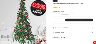 Árbol Navideño Premium Verde 1.8M por $240 | Waldo's