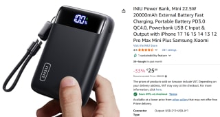 INIU Power Bank, Mini 22.5W 20000mAh voor €13,25 bij Amazon