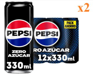2 x Pack 12 de 33cl de PEPSI ZERO Refresco de cola sin azúcar por 9.79€