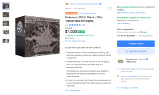 Pokemon: Pitch Black - Elite Trainer Box por $935 en Mercado Libre