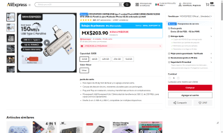 Memoria USB 3.1 128GB por $171 | AliExpress