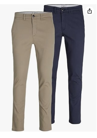 Pack de 2 Pantalon Jack & Jones Pantalon Chino Slim Fit à 31,04€