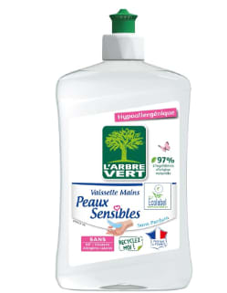 Liquide Vaisselle Mains L'Arbre Vert Peaux Sensibles à 1,09€