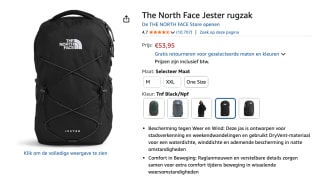 The North Face Jester Laptoprugzak voor €53,95 bij Amazon