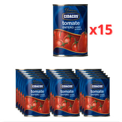 Cidacos Tomate entero pelado pack 15 x 400g por 9.99€