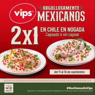 2x1 en Chiles en Nogada en Vips