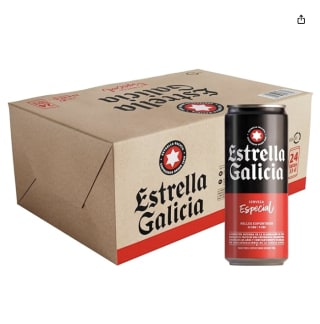 Estrella Galicia Especial - Cerveza Lager Especial, Pack de 24 Latas x 33 cl, Sabor L