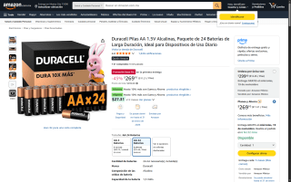 Baterías AAA Duracell 24un por $269 | Oferta Amazon
