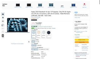 MacBook Air 13" M4 16GB 256GB por $15,999 | Amazon (Banorte MSI)