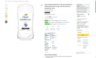 Desodorante Dove Invisible Dry Mujer por $45 | Oferta Amazon