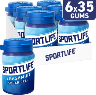 6-Pack Sportlife Smashmint Suikervrije kauwgom voor €6,38 bij Bol
