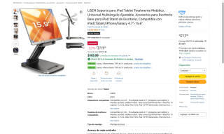 LISEN Soporte iPad Metálico por $218 | Oferta Amazon