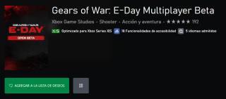 Gears of War: E-Day Multiplayer Beta Acceso Anticipado | Xbox Store
