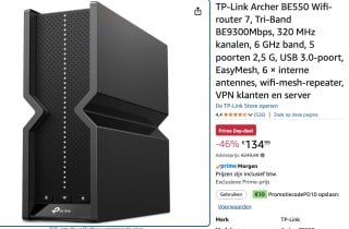 TP-Link Archer BE550 voor €124,99 dmv code bij Amazon