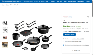 T-Fal Easy Cook 21 pzas Antiadherente $1,418 | Sam's Club