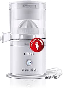 Exprimidor Inalámbrico Eléctrico Recargable Ufesa Squeeze & Go White por 36€