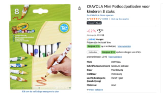 8 Stuks CRAYOLA Potloodpotloden voor €3,05 bij Amazon