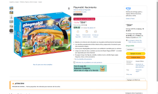 Playmobil Nacimiento con Estrella Fugaz Iluminada por $384 | Amazon