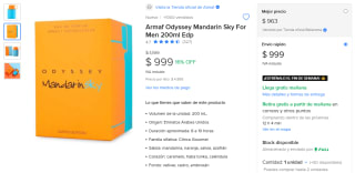 Perfume Armaf Odyssey Mandarin Sky 200ml por $866 | Oferta Mercado Libre