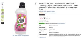 4x Marcel's Green Soap wasverzachter Patchouli & Cranberry voor €7 bij Amazon.nl