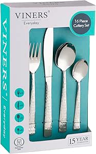 Viners Everyday Glisten 16 Piece 18/0 Silver Stainless Steel Cutlery Set
