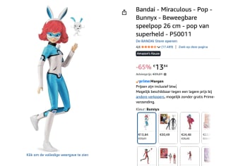 Bandai Miraculous Ladybug Bunnyx-pop voor €13,84 bij Amazon
