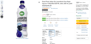 Jabón para Pinol Ropa Oscura 828ml por $23 | Oferta Amazon
