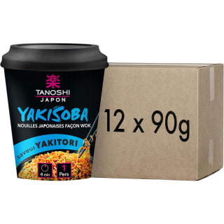 Tanoshi Yakisoba Cup 90g fideos yakisoba japoneses sabor yakitori por 1,39€