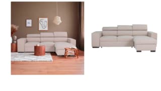 Canapé d'angle convertible NORWAY II tissu beige à 799€