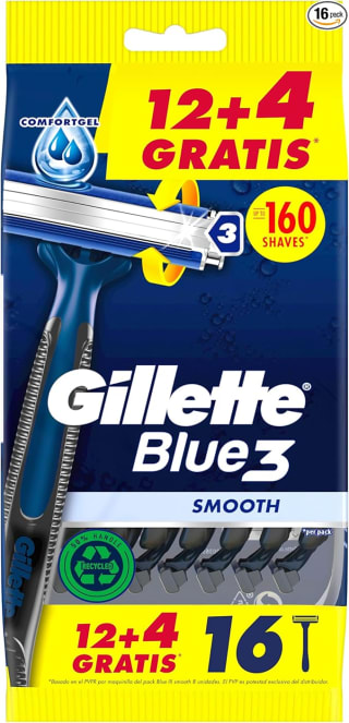 Gillette Blue3 Smooth Maquinillas Afeitar 3x16 uds por 31,32€