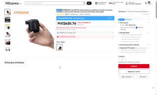 Bomba de aire portátil AIRBANK Pocket SE por $645 | AliExpress