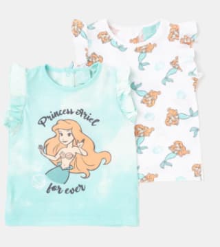 Pack 2 camisetas sin mangas y con volantes de Bebé de Disney por 3.99€