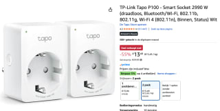 Tapo P100 Slimme Stekker 2 pack voor €13,49 bij Amazon