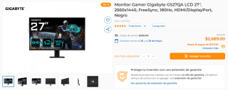 Monitor Gigabyte GS27QA LCD 27" por $2,689 | Oferta CyberPuerta
