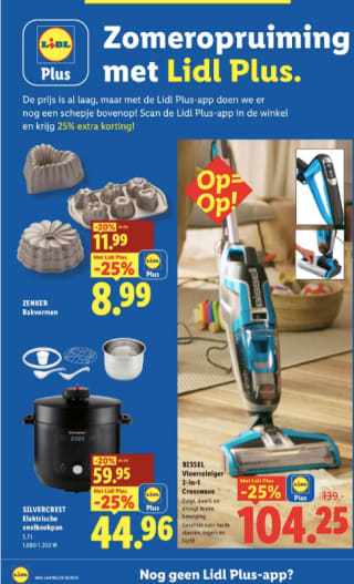 25% extra korting tijdens de zomeropruiming met de Lidl plus app