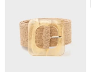 Cinturón de rafia con hebilla cuadrada de mujer TEX por 3.99€.
