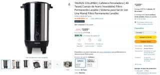 Taurus Cafetera 40 Tazas en $589 | Oferta Amazon