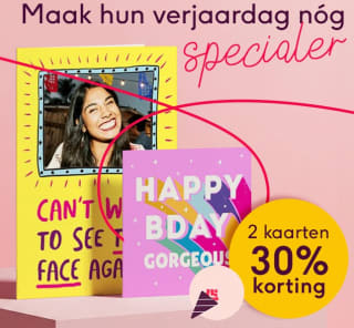 30% korting als je twee kaarten stuurt bij Greetz