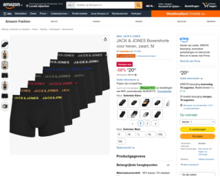 JACK & JONES boxershorts (7-pack) voor €20,91 bij Amazon