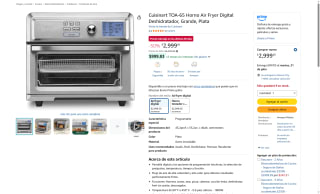 Horno Tostador Freidora de Aire Cuisinart TOA-65 por $2,999 | Oferta Amazon