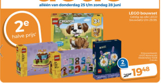 2 de voor de halve prijs op Lego bouwsets t/m €29,99 bij Trekpleister