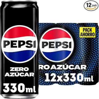 Pepsi zero Refresco cola cero azúcar y cero calorías, pack 12 latas 330 ml por 4.27€