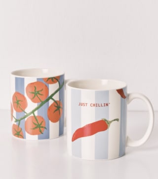 Women'secret Pack 2 Tazas Estampado Rayas, Chiles Y Tomates por 5,39€