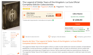 The Legend of Zelda: Tears of the Kingdom. La Guía Oficial Completa en $1,036