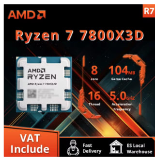 AMD Ryzen 7 7800X3D-processor 8C/16T, 4,20-5,00 GHz, voor €217,07 dmv code