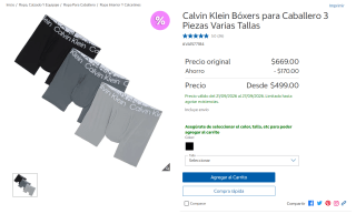 Calvin Klein Bóxers para Caballero 3 piezas desde $499 en Costco