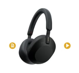 Casque audio arceau sans fil Sony WH1000XM5 noir à réduction de bruit à 269,99€