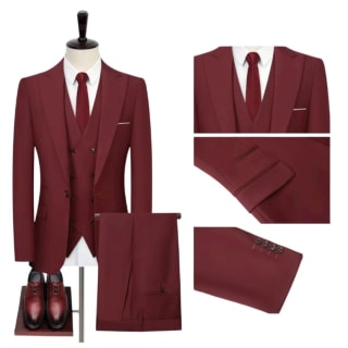 Traje Hombre Slim Fit 3 Piezas Azul Marino o Burdeo Formal Elegante por $65.950