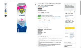 Protector Solar Banana Boat Advanced Protection 50 FPS por $193 | Amazon