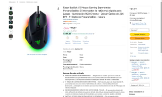 Mouse Razer Basilisk V3 Gaming por $711 | Oferta Amazon